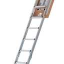 LITE 10-Foot Aluminium Attic Ladder 54" W x 22.5" H (Rough Opening), 375-Pound Load Capacity, Type IAA, AP2240MS