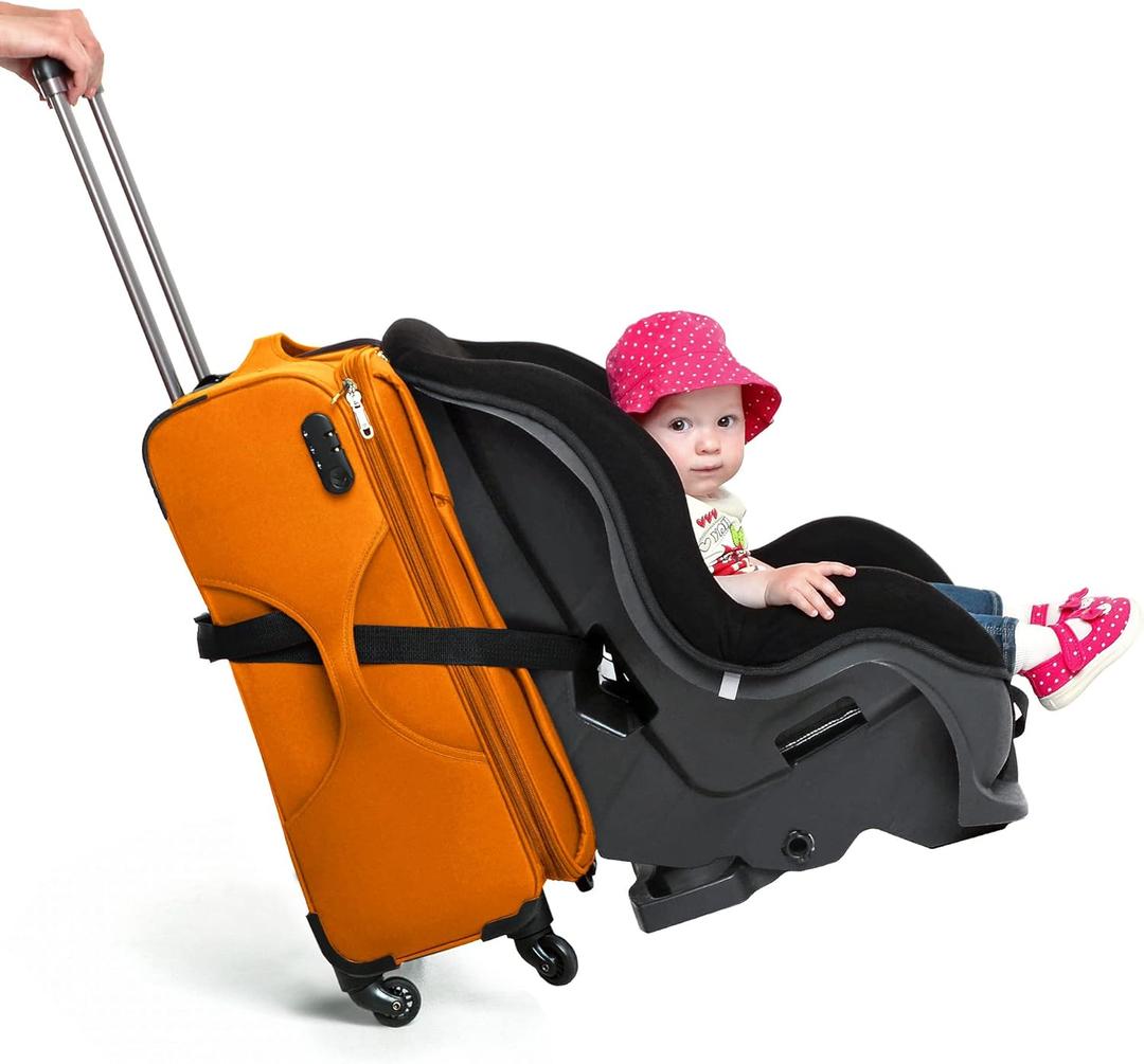 V VOLKGO Car Seat Travel Belt - Easy and Secure Carrier for Airport - Car Seat Belt Strap for Suitcase, Transform Your Baby Chair and Carry-on Luggage into a Dolly Airport Stroller