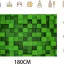 2 x 6X4FT Cube Pattern Photo Backdrop Green Square Party Photography Background Event Decoration Backdrop Cartoon Theme Birthday Party Wedding BY318