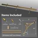 Shantra 6ft Bar Foot Rail Kit, 304 Stainless Steel Tube with Polished Finish & Brushed Brackets, Brass Bar Foot Rest Rail, Complete Undercounter Mount Hardware and Tubing