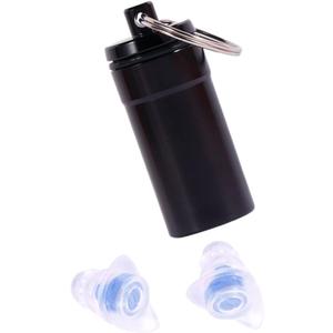 Silicone Filter Earplugs for Musicians Noise Reduction Hearing Protection with Portable Bottle Comfortable Design for Concerts Dj Drums and Nightclubs (1 Count (Pack of 1), Blue)