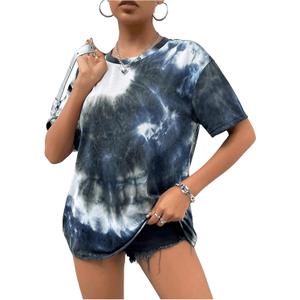 SOLY HUX Women's Tie Dye Shirt Short Sleeve Round Neck Tees Casual T Shirts Summer Tops (M)