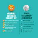 The Woobles Crochet Kit for Beginners - Easy Arts and Crafts Knitting & Crochet Animals Kit All in One Bundle As Seen On Shark Tank - (Penguin,Chick,Fox & Bunny) with Easy Peasy Yarn