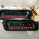 2pack OEM 3500 Heavy Duty Emblems Left Right Side Badges Hood 3D ABS Compatible with fits 3500 68632972AA 68632973AA (Black Red)