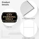 4 pcs Gay Parking Only Sign 12 x 8 Inch Funny Gay Plaque No Parking Signs with Metal Stand Waterproof Plastic. Suitable for Bars, Parking Lots, Outdoor Lawns, etc