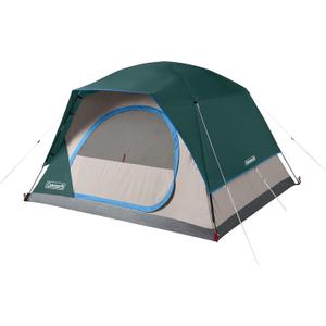 Coleman Skydome Camping Tent with 5 Minute Setup, 2/4/6/8 Person Weatherproof Tent with Rainfly & Carry Bag, 20% More Headroom Than Traditional Canopies (PFAS-Free, Evergreen)