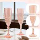 Plastic Champagne Flutes 7oz, Reusable Drinking Glasses Cups Goblets Shatterproof Unbreakable, for Wedding Party Mimosa Bar (24, Rose Gold)