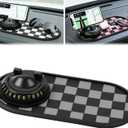 Multifunction Car Anti-Slip Mat,Mobile Phone Bracket Dashboard Mat with Temporary Parking Number,Car Accessories,Anti Slip Phone Mat Universal Fit for Phones Sunglasses and Keys Gadget (Gray)