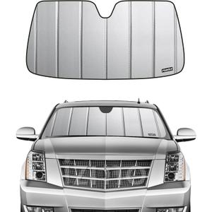 Windshield Sunshade for Chevy Tahoe/Suburban & GMC Yukon 2015-2020, Also Fits Cadillac Escalade, Premium Grey Leather Finish