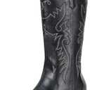 IXU Cowboy Boots Women Pointy Toe Women's Mid Calf Western Cowgirl Boots Size 8