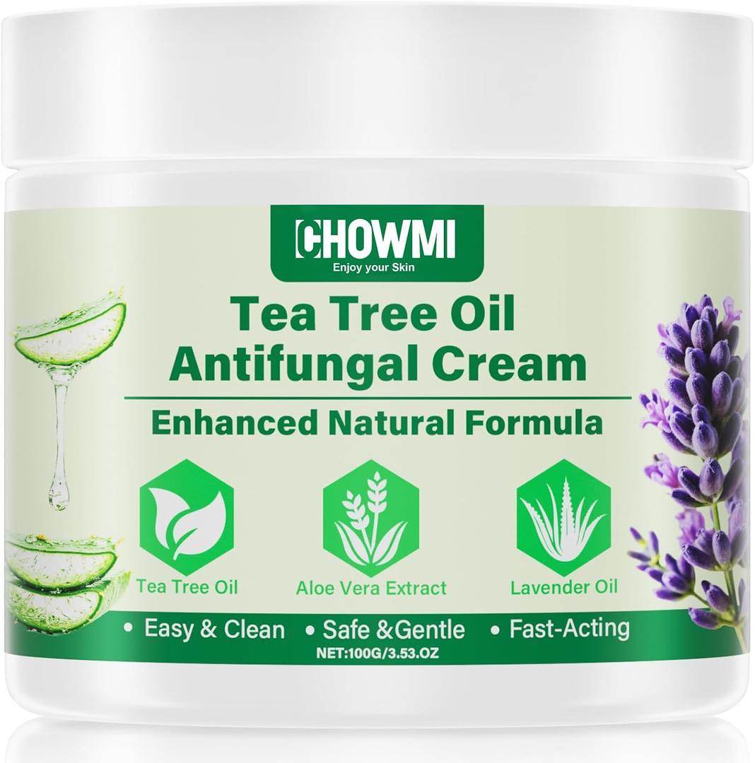 2 x Antifungal Cream with Tea Tree Oil Advanced Herbal Relief for Skin Fungus, Jock Itch, Eczema, Athlete's Foot, Tinea Versicolor, Natural Treatment 100g