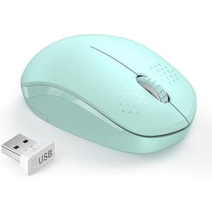 seenda Wireless Mouse for Laptop, 2.4G Noiseless Mouse with USB Receiver  Optical Tracking Portable Computer Mice for Chromebook, PC, Tablet, Windows System, 24 Months Battery Life  Mint Green