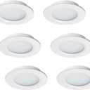 12 Volt LED Lights for RV Boat Trailer Camper - Warm White 2800K 300 Lumens 3W, Low Voltage Mini Recessed Light Dimmable, White - Pack of 6