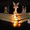 GenSwin Flameless Flickering Taper Candles with 2 Remote Controls and Timer, Real Wax 3D Wick Light Window Candles Battery Operated Pack of 8, Christmas Home Wedding Decor (Ivory, 0.78 X 9.64 Inch)