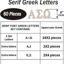 8 Inch 60 Pieces Wooden Greek Letters Crafts Unfinished Wood Greek Alphabets for Sorority/Fraternity/DIY Project/Learning/Wall Decor