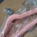 HOUSE DAY Premium Velvet Hangers 50 Pack Pink, Non-Slip Flocked Felt Hangers, Sturdy Clothes Hanger Heavy Duty Coat Hanger, Durable Slim for Closet Space Saving