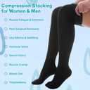 20-30 mmHg Thigh High Compression Socks for Women & Men, Compression Stockings Graduated Support for Treatment Varicose Veins Swelling, XXL