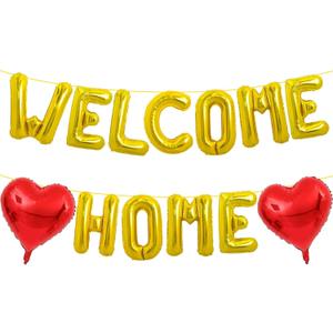 Welcome Home Balloons Banner 16 Inch Gold Letter Foil Balloons for Welcome Home Decorations Homecoming Party Decoration