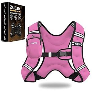 ZUETK Weighted Vest, 5LB Weight Vest with Reflective Stripe, Weighted Vest for Men Women Workout Equipment for Strength Training, Running, Jogging, Fitness, Weight Loss