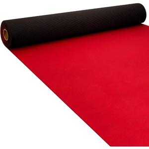 Boao Neoprene Carpet Runner Reusable Plastic Floor Runner Non Slip Rubber Backed Rugs for Hallway Aisle Carpet Roll for Wedding Party Decor Prom Business Outdoor(10 x 2.3 ft,Red)