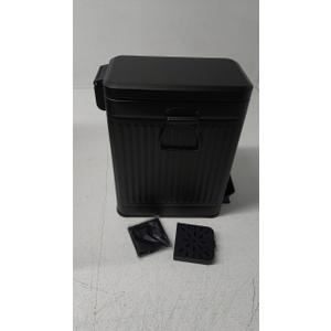 Small Bathroom Trash Can with Lid Soft Close-10L/2.6 Gal Stainless Steel Dog Poop Garbage Can-Metal Recycling Bins with Pedal for Bedroom Office Yard-Black (2.6 Gallons)