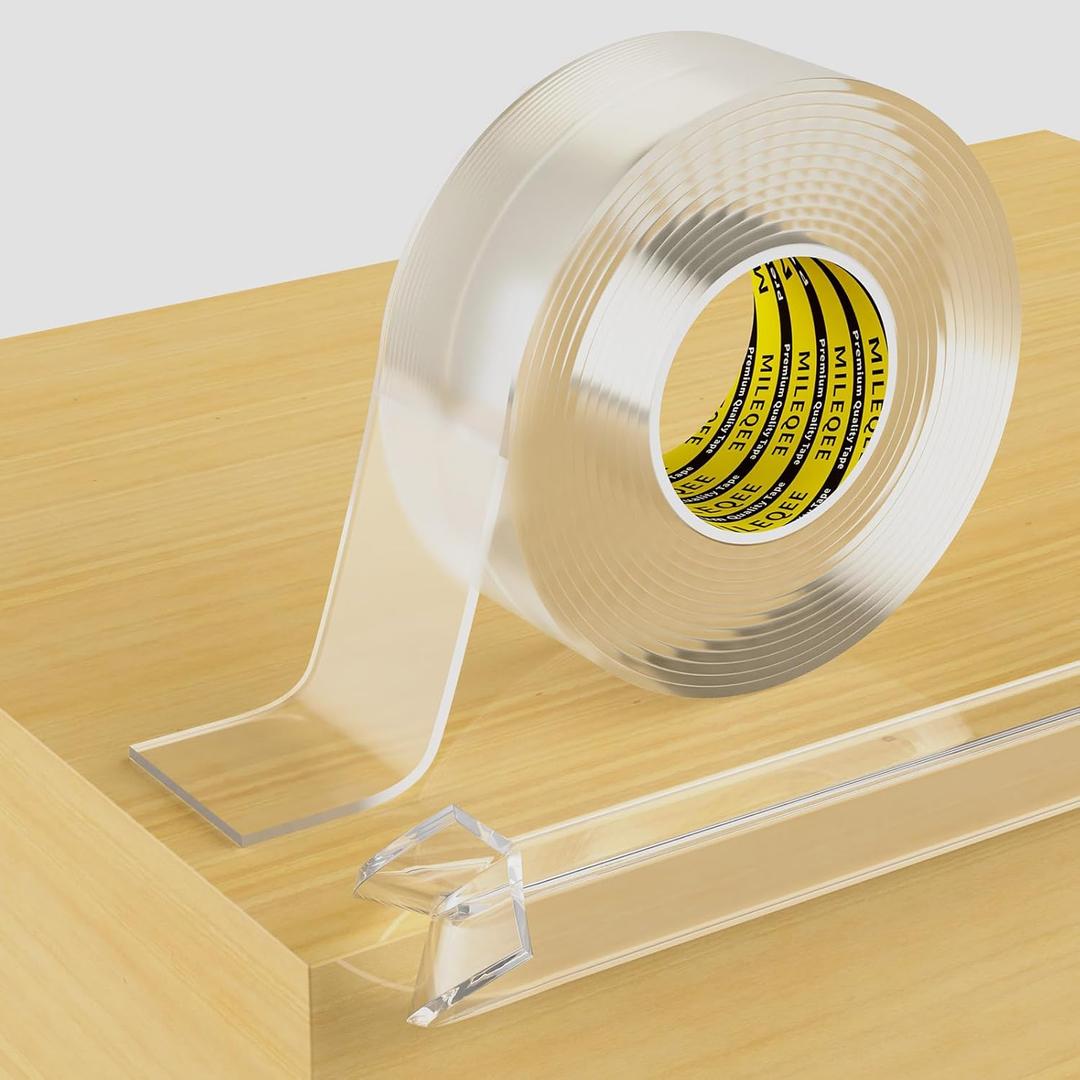 Clear Edge Protector Strip, 1.18in x 9.84FT, Sharp Edge Wrap Cover Tape, Self Adhesive Protective Bumper Corner Guards for Cabinet Door Desk Glass Table Bed Furniture, Kitchen Countertop, Waterproof