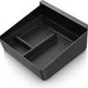 Spigen Non-Slide Center Console Organizer (Expanded Capacity) Designed for New Tesla Model Y Juniper (2025 Refresh) and Tesla Model 3 Highland (2024/25 Refresh) (Carbon Edition) [Non-Slide]