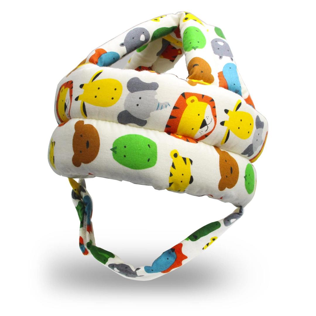 Baby Head Protector Baby Helmet for Crawling Walking, No Bumps Safety Head Adjustable Protective Cap for Walking, Playing (Animals)