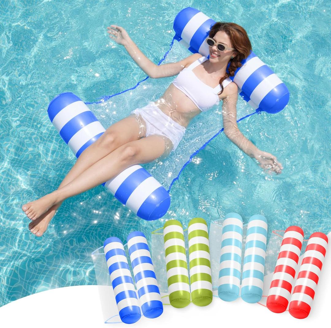 SLOOSH Hammock Pool Floats Adults, 4-in-1 Multi-Purpose Inflatable Pool Floaties PVC Water Hammock Lounge Floaties