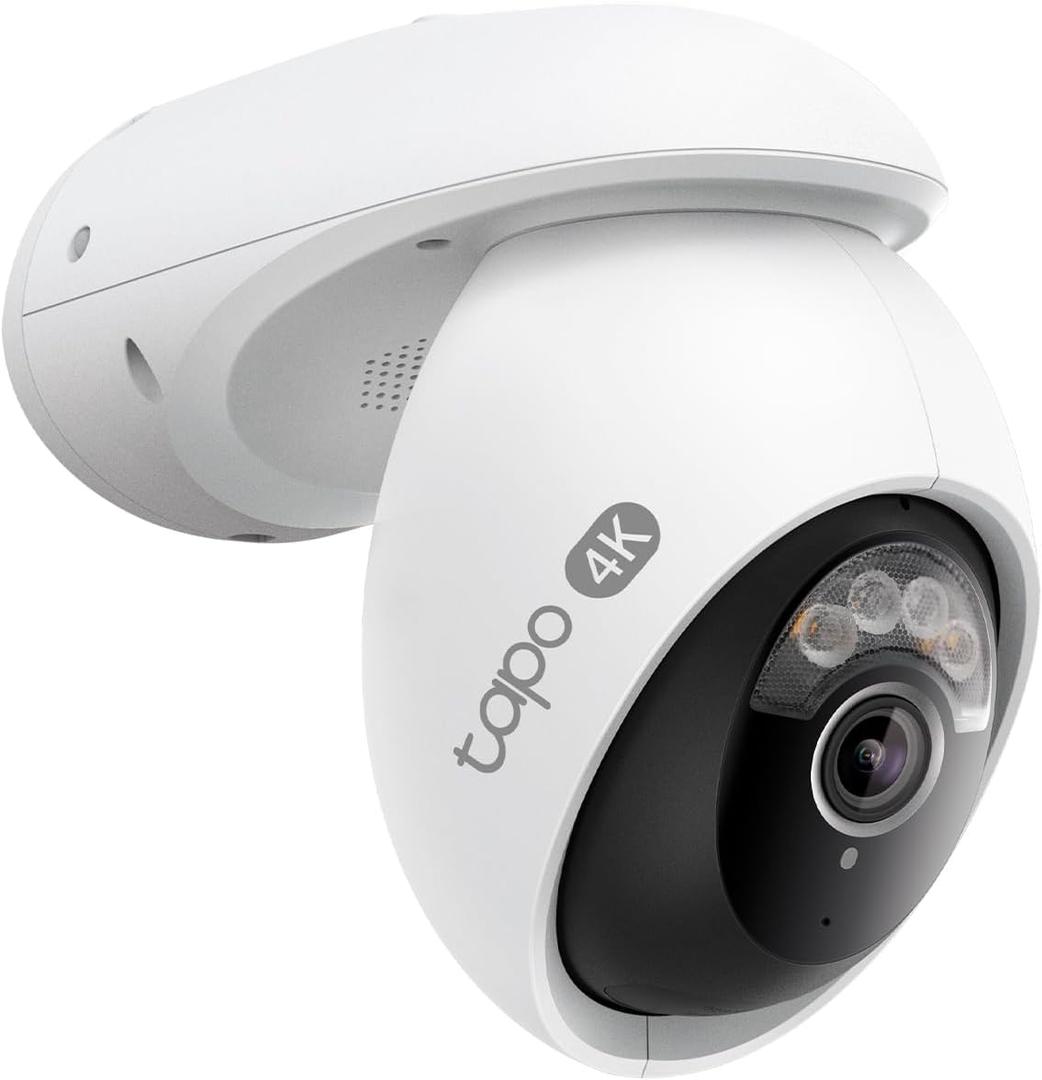 Tapo 4K 8MP Wired Pan/Tilt Outdoor Security Camera, Free Person/Vehicle Detect & 360 View, Color Night, Local AI, SD/Cloud Storage, Works w/Alexa & Google Assistant, 2.4 GHz WiFi C560WS