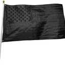 Black American Flag 3x5 ft: Heavy Duty US Flag Made from Nylon - Embroidered Stars - Sewn Stripes - UV Protection Perfect for Outdoors! (Not Include Pole)