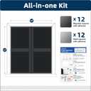 Magnetic Blackout Window Cover, 63" x 58" Portable Blackout Curtains for Bedroom, No Drill Windows Shades & Black Out Blinds, Temporary Black Out Shades for Window Film Nursery Travel RV - Blacks