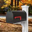 Large Mailboxes for Outside, RAINHOL Black Metal Mailbox, Galvanized Steel Post Mount Mail Box, T3 Large Capacity, 23 x 10.7 x 8.9 Inches