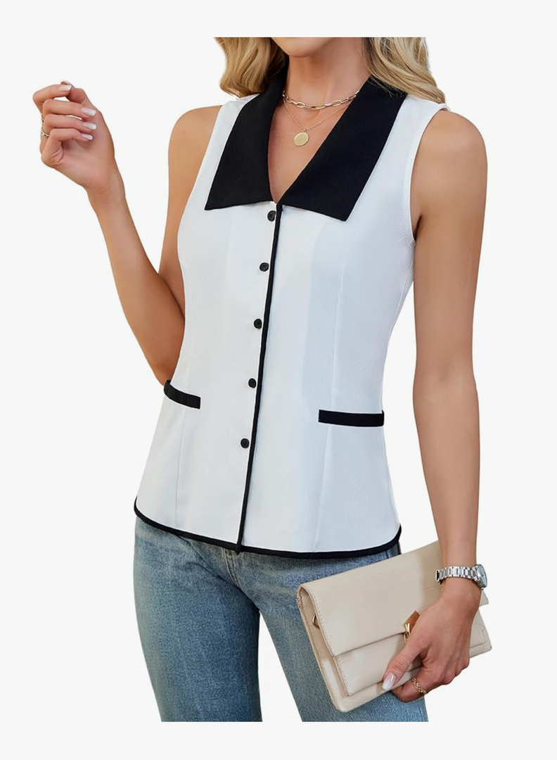 BMJL Women's Summer Tank Top Business Casual Outfits 2025 Dressy Casual Blouses Work Sleeveless Shirts M