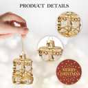 WDS WONDROUS Christmas Ornament Decorations for Home  Gold Snow Boots Shaped Glass, Xmas Hanging Ornament Whimsical for Holiday Decor Gift Christmas Party Decoration (Set of 1, Gold and White)