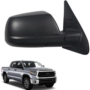 Side Mirror Car Door Mirror Fits for Toyota Tundra 2014-2021 Sequoia Right Driver Side | Power Adjustable Glass |Heated |TO1321302 | TEXTURE BLACK (RH)-5 Wires