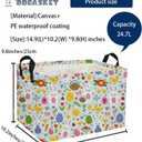 DDBASKET Easter Basket for Kids Gift Bunny Baskets Empty Baby Basket for Boys and Girls Rectangular Toy Storage Bins Organizer Bin Box Cute Egg Room Decor for Home(Bule Easter)