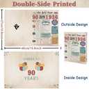 5 x 90th Birthday Card for Men Women, Retro Birthday Gifts for 90 Year Old Man Woman, 90th Birthday Decorations for Grandpa Grandma