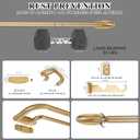 Double Curtain Rods Warm Gold,Room Darkening Drapery Rod for 48-84 Inches,Adjustable 3/4 Inches Front and 5/8 Inches Back Quality Metal Rod for Window,Wrap Around Design