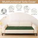 hyha Couch Covers for Dogs Washable, Non Slip Plush Dog Sofa Protectors, Fuzzy Pet Couch Covers for 3 Cushion Sofa Pet Friendly (Dark Green, 27.6" x 70.9")