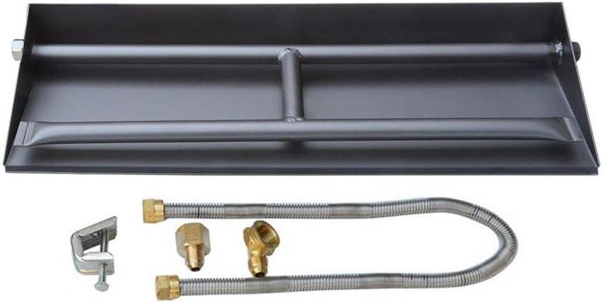 Stanbroil 20.5" Natural Gas Powder Coated Steel Fireplace Dual Flame Pan Burner Kit
