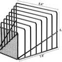 2 Pack Multi Step File Organizer Incline Desktop File Sorter Metal Wire Mesh Step File Letter Sorter, 7 Sections, Black