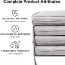 Outdoor Cushion Covers 4 Pack Waterproof&Fade Resistant Zipper Patio Furniture Cushion Covers for Couch,Sofa,Chair (Replacement Covers Only) ( 19×19×3, Light Gray)