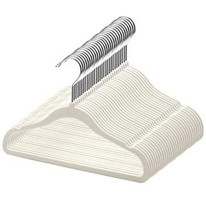 GoodtoU Kids Velvet Hangers, 30 Pack Baby Hangers for Closet Non Slip Velvet Clothes Hanger Coat Hangers for Toddler Children Infant Hanger (Ivory 30Pack)