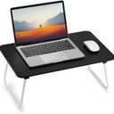 Foldable Laptop Desk, Portable Lap Desk Bed Table, Lightweight Breakfast Table Tray Desk, Laptop Stand, Mini Table for Working Writing Drawing Eating Picnic-Black (Medium)