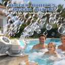 Rechargeable Dual-Nozzle Bubble Machine, 360 Auto Rotation Bubble Blower with Remote Control & RGB Lights, 30k Bubbles/Min, USB-C Bubble Maker for Kids Toddlers Parties Wedding Outdoor Birthday Gift