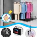 Magnetic Cup Holder Set - Universal Organizer Fits Stanley 20/30/40oz & All Cups up to 3.25 Inches Wide, Modular Rack with Lid and Straw Holders (White, 8 Cup)