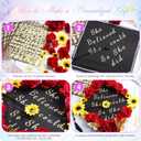 Hoteam DIY Graduation Cap Decorations Kit Included Faux Flowers 3D Butterfly Self Adhesive Rhinestones Glitter Alphabet Letter Stickers for 2026 Grad Cap Topper Party Gifts Decor(Red Yellow)