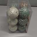 24 Pcs Large Neutral Texture Christmas Ball Ornaments Set 3.15 Inch Farmhouse Vintage Rustic Christmas Tree Decorations with Velvet Ribbon, Xmas Shatterproof Hanging Ornaments for Home Decor