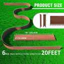 20ft. 6-Pack Cor-Ten Steel Landscape Edging - 40" L x 6" H Metal Edging for Landscaping with 6 Stakes, Hammer-in Garden Edging, Metal Landscape Edging for Flower beds, Lawn & Yard (Rusted)